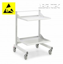 Průmyslový vozík Treston Multi Trolley M750 ESD, nízký, 2 police, TMTL7-001-49