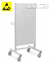 Průmyslový vozík Treston Multi Trolley M750 ESD, vysoký, perf. panely, TMTH7-005-49