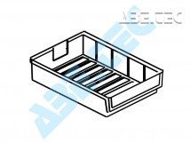 Policový zásobník 3020-3, 300 x 186 x 82 mm, šedý