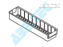 Policový zásobník 6015-6, 600 x 132 x 100 mm, modré