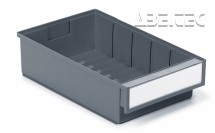 Treston - Policový zásobník 3020-3, 300 x 186 x 82 mm, šedý