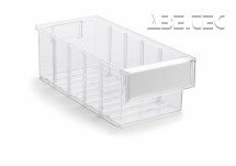 Treston - Policový zásobník 3015-1, 300 x 132 x 100 mm, transparentní