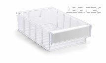 Treston - Policový zásobník 3020-1, 300 x 186 x 82 mm, transparentní