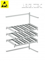 Treston - Boční-zadní rozšíření Treston FiFo Flow Rack, M1350, ESD, 1385x735x1860mm, TFR1350SRE-49