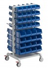Vozík BT-170B, 40x modrý stohovací zásobník 1520-6, 32x modrý stohovací zásobník 1930-6