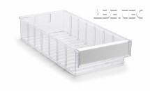 Treston - Policový zásobník 4020-1, 400 x 186 x 82 mm, transparentní